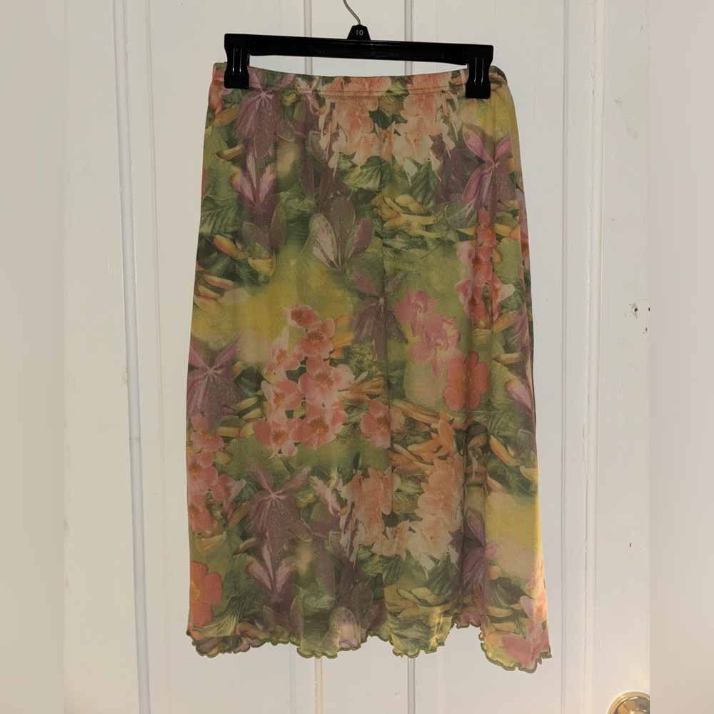 Vintage avenue floral midi skirt
